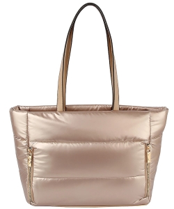 Nylon Puffy Shopper Bag LQ319-1 GOLD